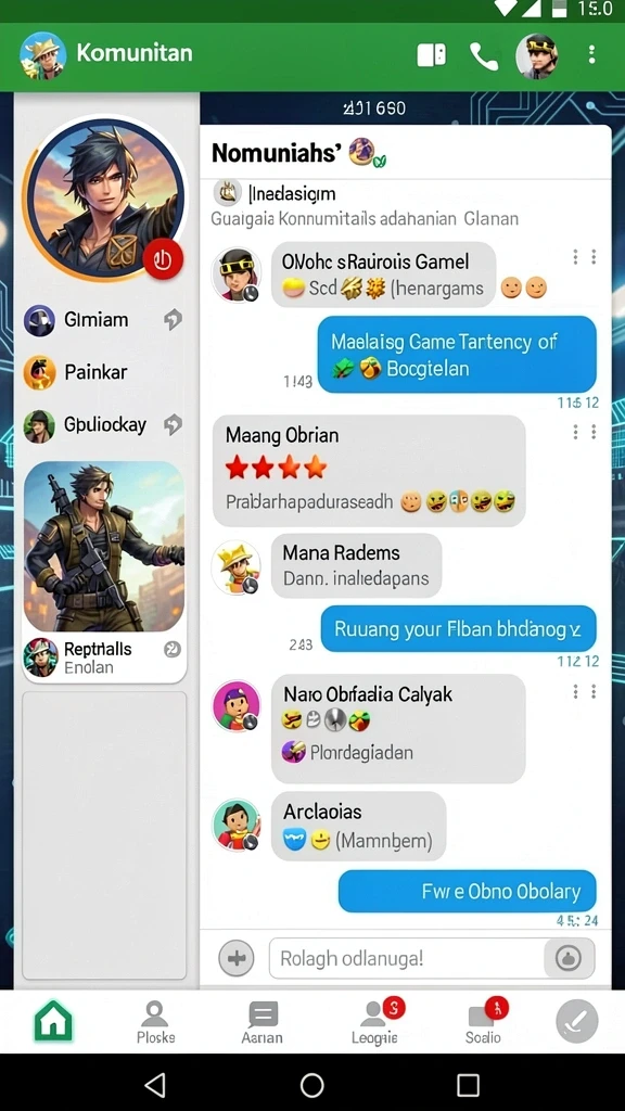 68idn - Screenshot menampilkan fitur interaksi sosial antar pemain.