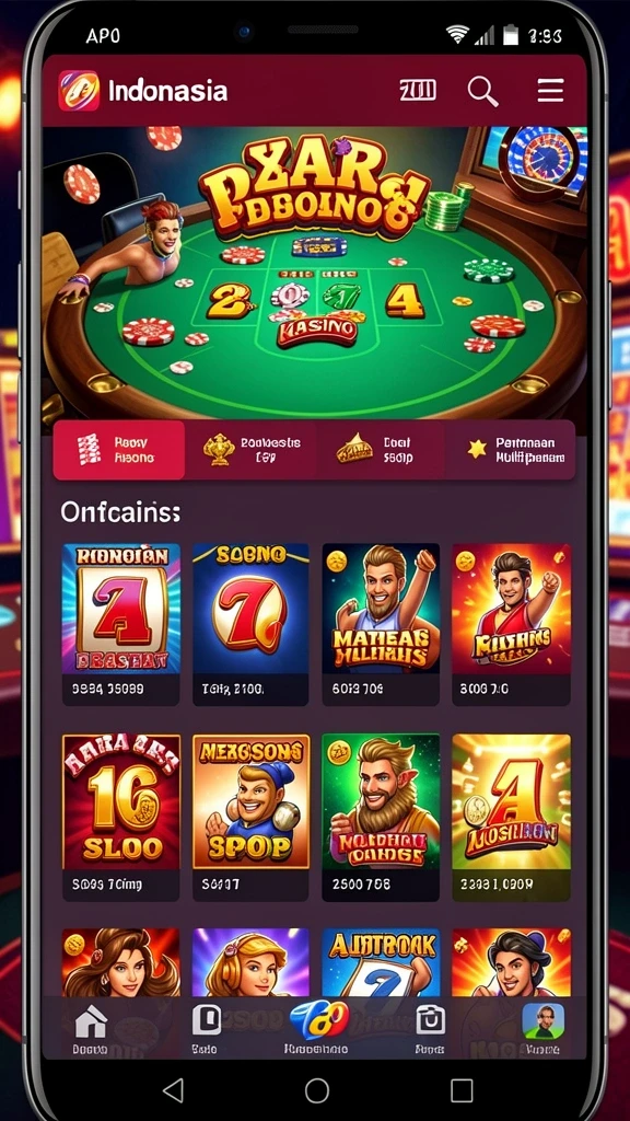 nagitabet - Screenshot memperlihatkan variasi permainan yang tersedia di dalam aplikasi.